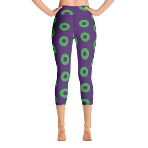 Donut Leggings - High Waist Capri, Purple/Green