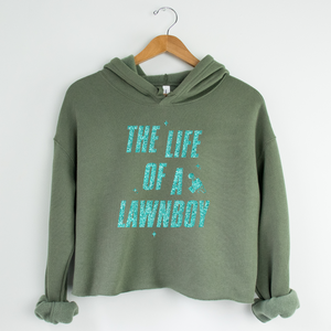 'The Life Of A Lawnboy' Crop Hoodie