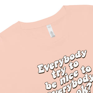 Women’s 'Jerry Says Be Nice' Crop Tee