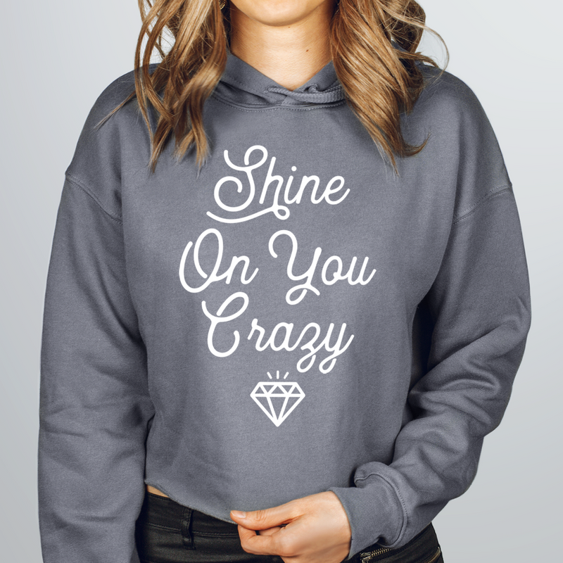 Shine On You Crazy Diamond Crop Hoodie