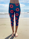 Donut Leggings - Capri Red/Blue
