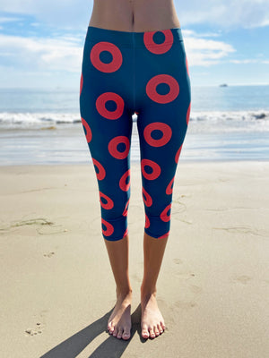 Donut Leggings - Capri Red/Blue