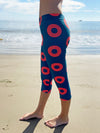 Donut Leggings - Capri Red/Blue