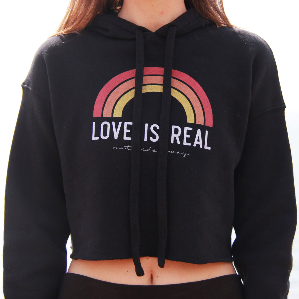 Love is Real ~ Not Fade Away Crop Hoodie