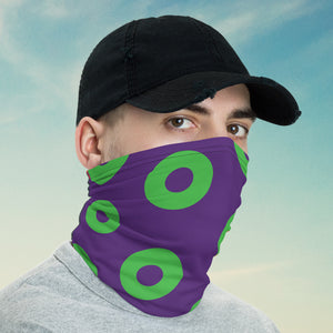 Donut Neck gaiter/FaceShield - Purple & Green