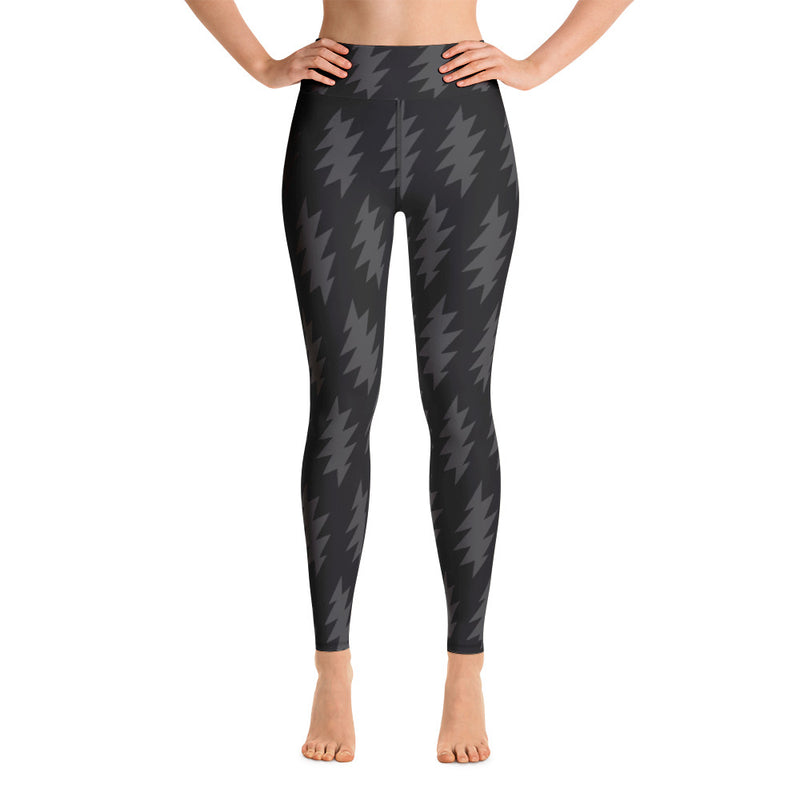 Lazy Lightning High-Waist Leggings, Black/Grey