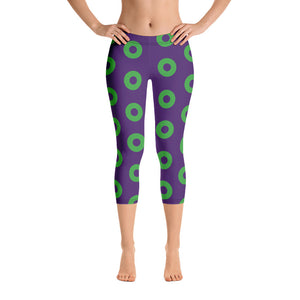 Donut Leggings  - Capri, Purple/Green