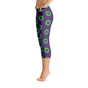 Donut Leggings  - Capri, Purple/Green