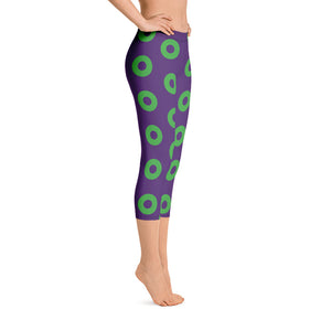 Donut Leggings  - Capri, Purple/Green