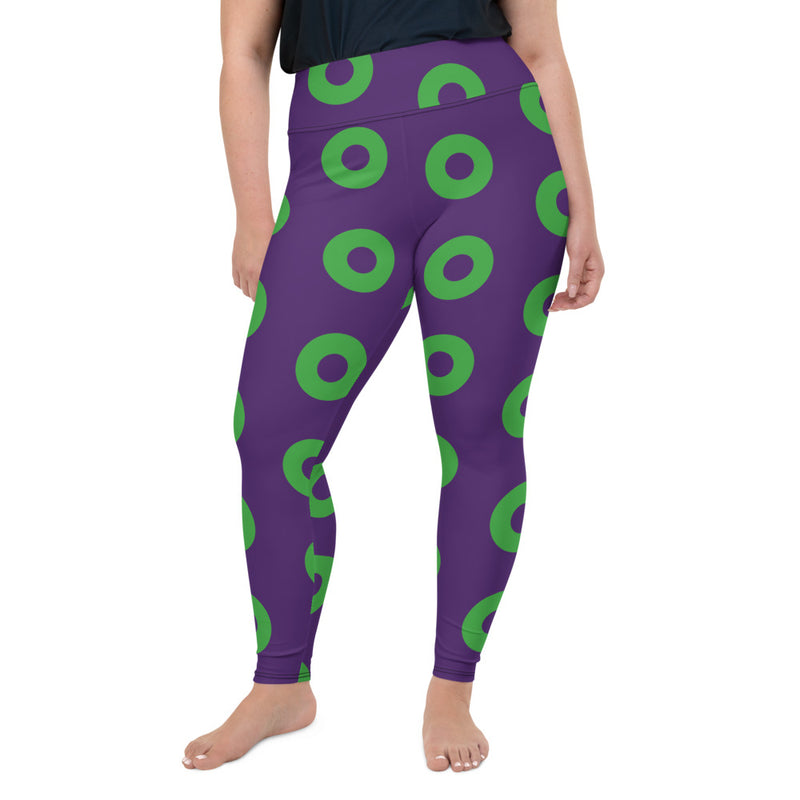 Plus Size Donut Leggings (sizes 2XL - 5XL), Purple/Green
