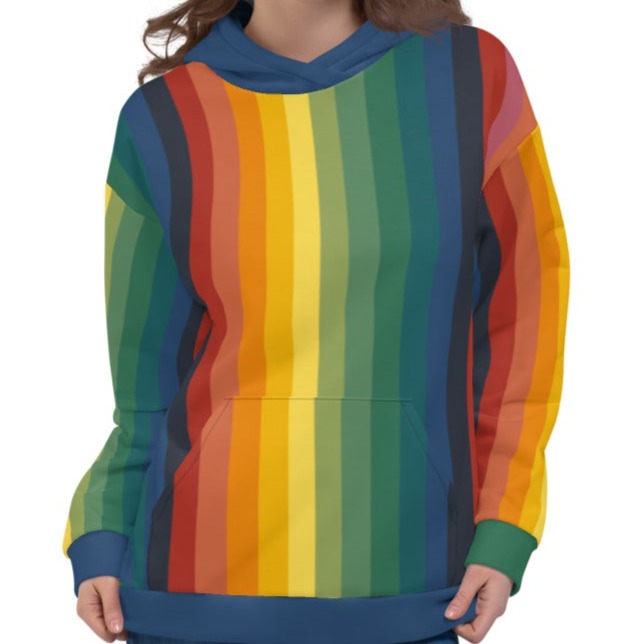 Rainbow Jerry Hoodie - Rainbow/Blue, Unisex
