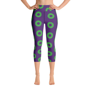 Donut Leggings - High Waist Capri, Purple/Green