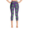 Donut Leggings - High Waist Capri, Purple/Green