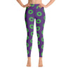 Donut Leggings - High Waist, Purple/Green