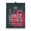 Lyrics Poster - If I Had The World To Give