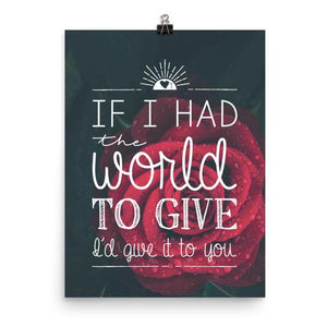 Lyrics Poster - If I Had The World To Give