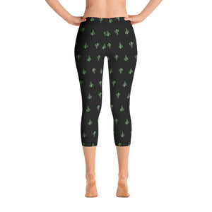 Phish Capri Leggings - Cactus Print