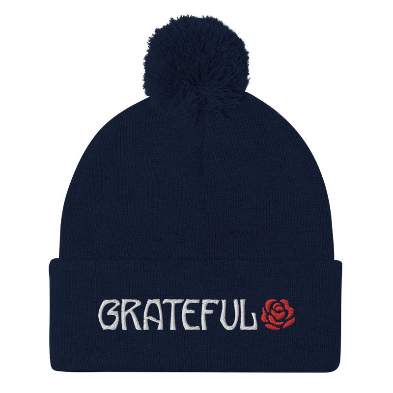 'Grateful' Pom Pom Beanie