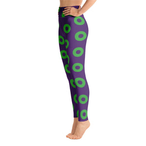 Donut Leggings - High Waist, Purple/Green