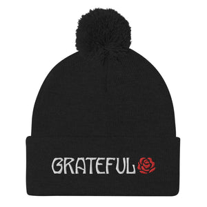 'Grateful' Pom Pom Beanie