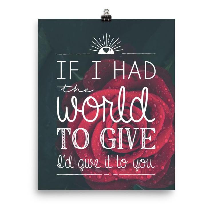 Lyrics Poster - If I Had The World To Give