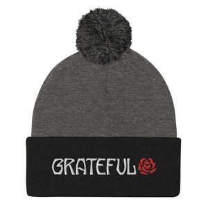 'Grateful' Pom Pom Beanie