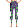 Donut Leggings - High Waist, Purple/Green