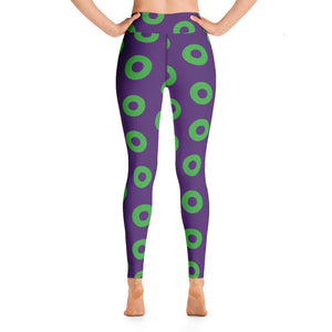 Donut Leggings - High Waist, Purple/Green