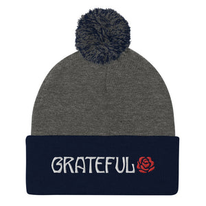 'Grateful' Pom Pom Beanie