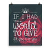 Lyrics Poster - If I Had The World To Give