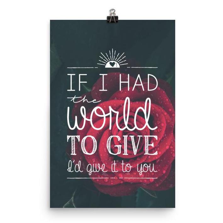 Lyrics Poster - If I Had The World To Give