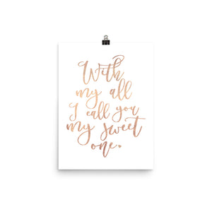 Lyrics Poster - Phish - My Sweet One - Blush