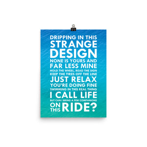 Lyrics Poster - Phish - Strange Design