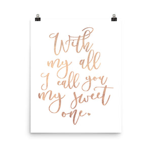 Lyrics Poster - Phish - My Sweet One - Blush