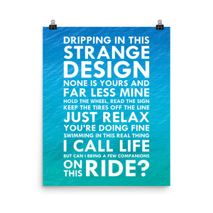 Lyrics Poster - Phish - Strange Design
