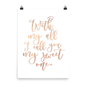 Lyrics Poster - Phish - My Sweet One - Blush