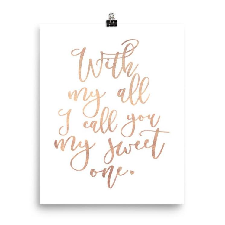 Lyrics Poster - Phish - My Sweet One - Blush