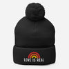 'Love Is Real' Pom Pom Beanie
