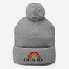 'Love Is Real' Pom Pom Beanie