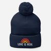 'Love Is Real' Pom Pom Beanie
